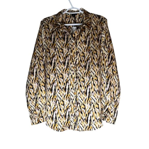 NWT! Boohoo Brown / Pink / Black Animal Print Blouse Size 8 - Picture 14 of 16